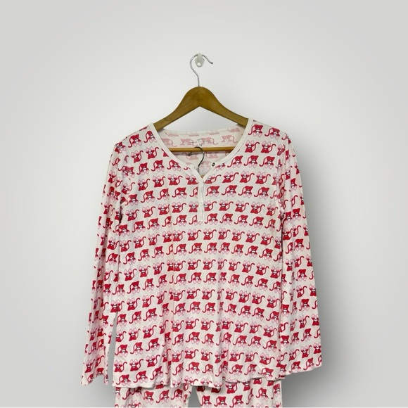 Roberta Roller Rabbit Pink Red Cats Sz M - Picture 2 of 5